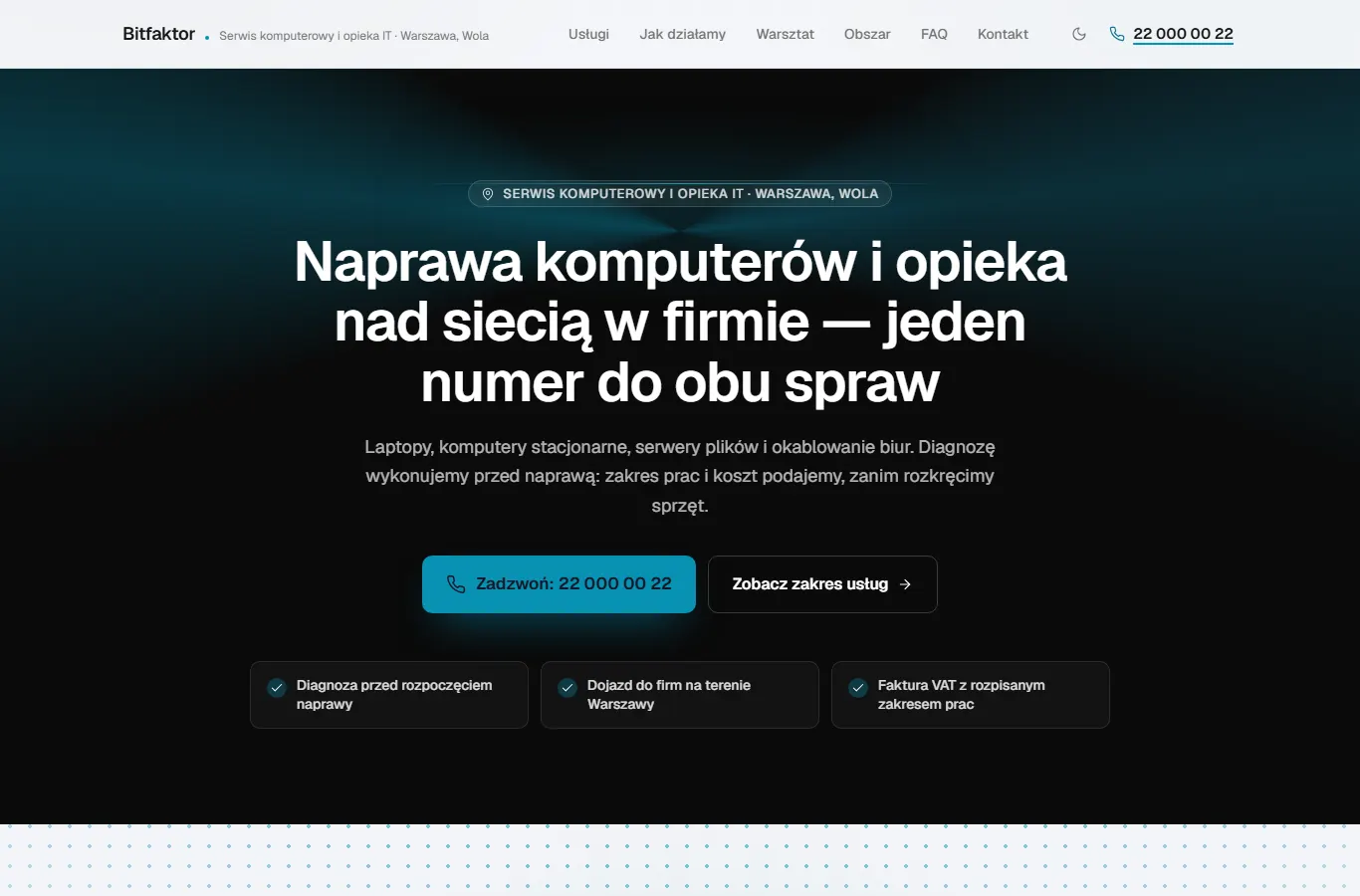 Przykład: Bitfaktor — serwis IT
