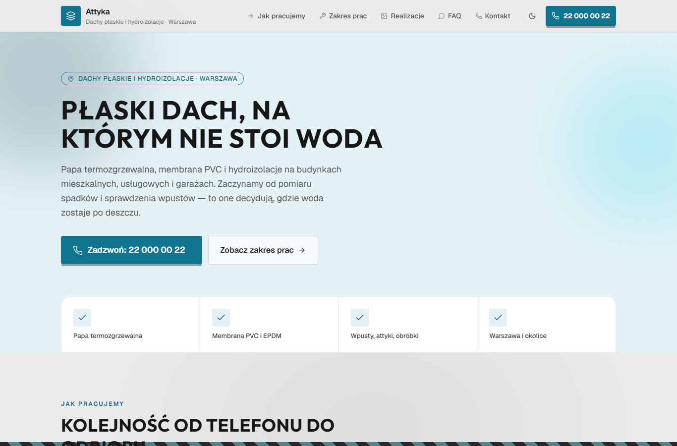 Attyka — dachy płaskie