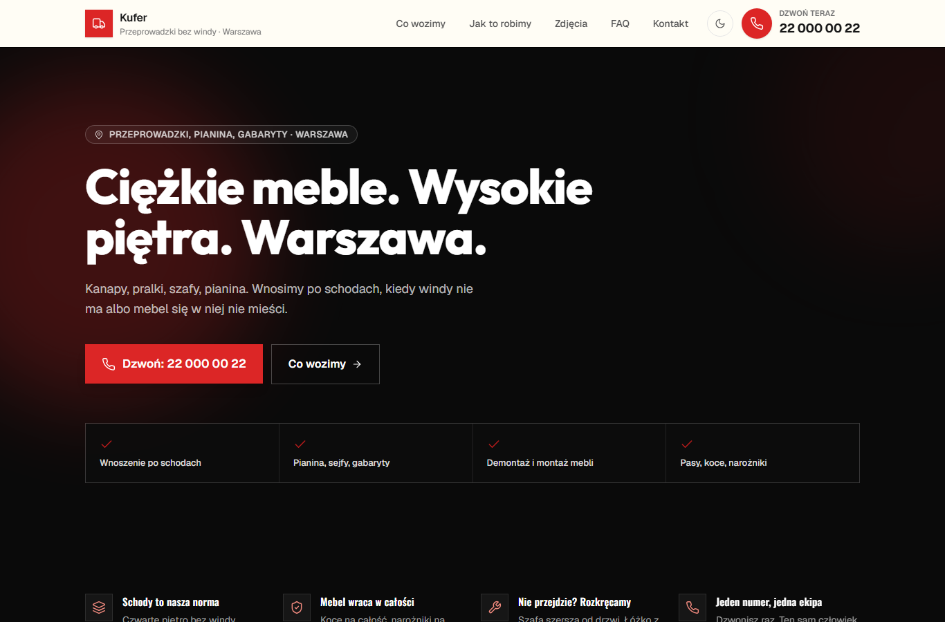 Kufer — przeprowadzki
